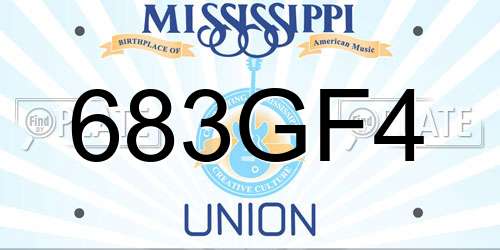 683GF4 Mississippi License Plate