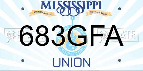 683GFA Mississippi License Plate