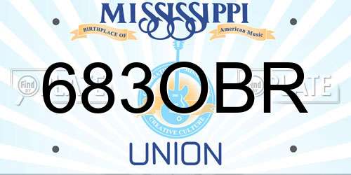 683OBR Mississippi License Plate