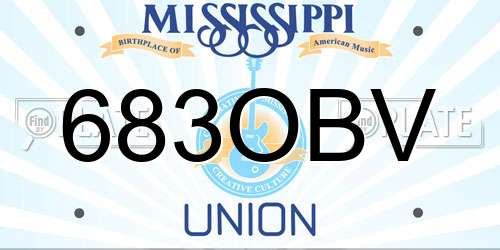 683OBV Mississippi License Plate