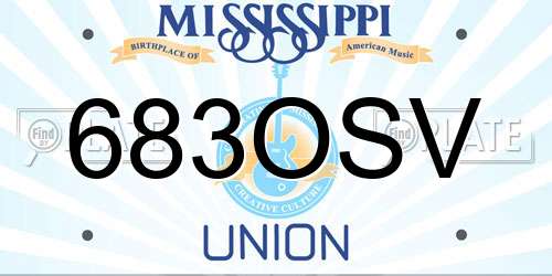 683OSV Mississippi License Plate