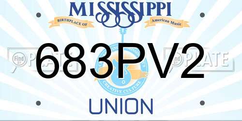 683PV2 Mississippi License Plate
