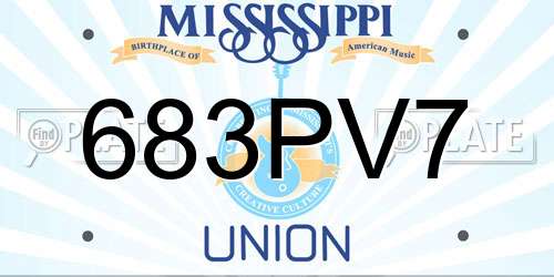 683PV7 Mississippi License Plate