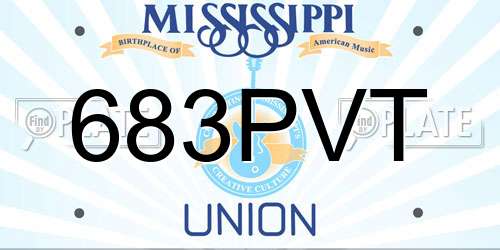 683PVT Mississippi License Plate