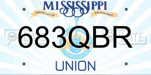 683QBR Mississippi License Plate