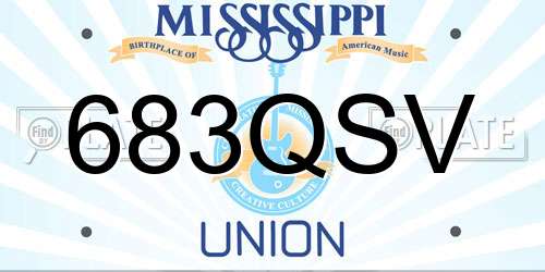 683QSV Mississippi License Plate