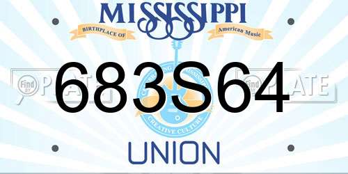 683S64 Mississippi License Plate