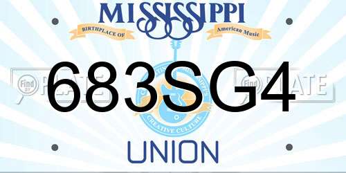 683SG4 Mississippi License Plate