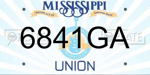 6841GA Mississippi License Plate