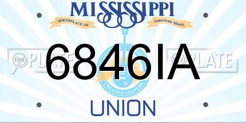 6846IA Mississippi License Plate