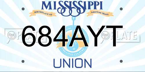 684AYT Mississippi License Plate