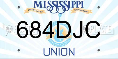 684DJC Mississippi License Plate
