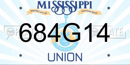 684G14 Mississippi License Plate
