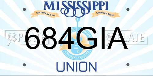 684GIA Mississippi License Plate
