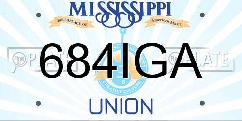 684IGA Mississippi License Plate