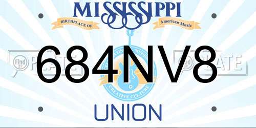 684NV8 Mississippi License Plate