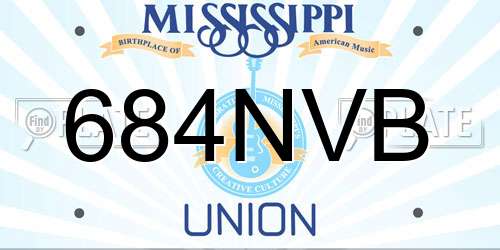 684NVB Mississippi License Plate