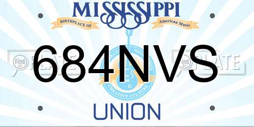 684NVS Mississippi License Plate