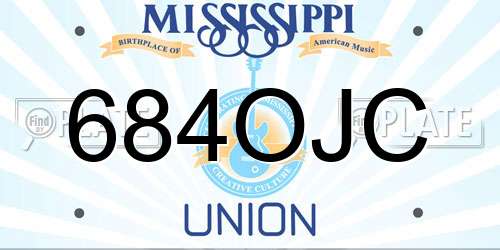 684OJC Mississippi License Plate