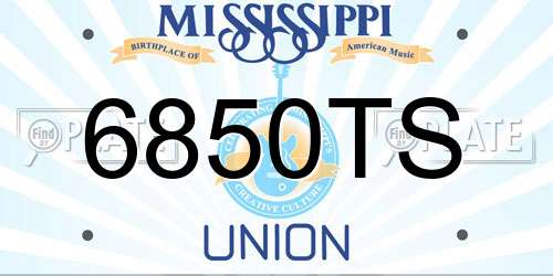 6850TS Mississippi License Plate