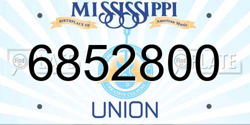 6852800 Mississippi License Plate