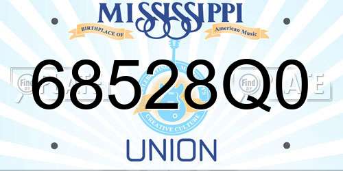 68528Q0 Mississippi License Plate