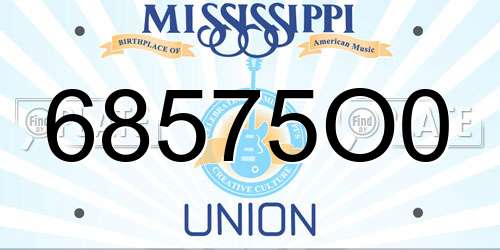 68575O0 Mississippi License Plate