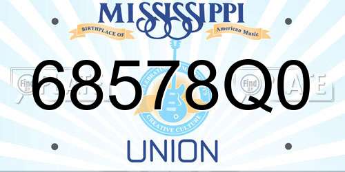 68578Q0 Mississippi License Plate