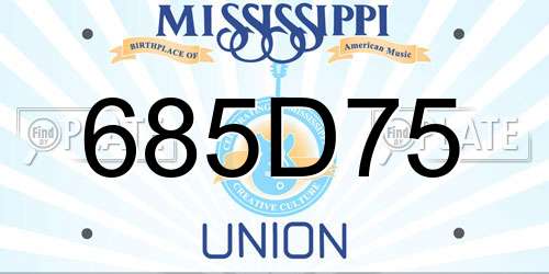 685D75 Mississippi License Plate