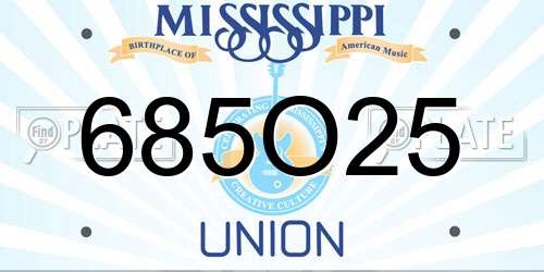 685O25 Mississippi License Plate