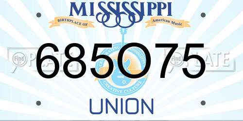 685O75 Mississippi License Plate