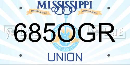 685OGR Mississippi License Plate