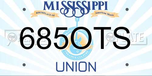 685OTS Mississippi License Plate