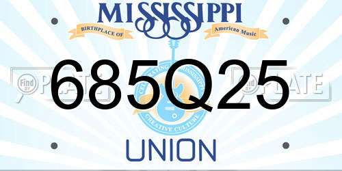685Q25 Mississippi License Plate