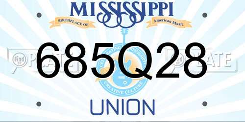 685Q28 Mississippi License Plate