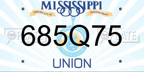 685Q75 Mississippi License Plate
