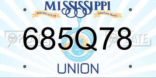 685Q78 Mississippi License Plate