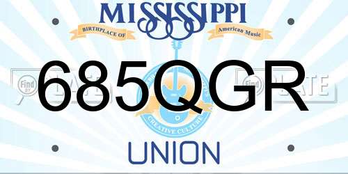 685QGR Mississippi License Plate