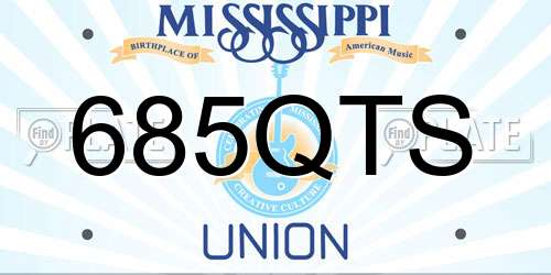 685QTS Mississippi License Plate