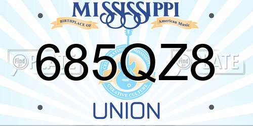 685QZ8 Mississippi License Plate