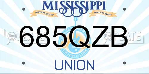 685QZB Mississippi License Plate