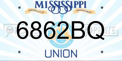 6862BQ Mississippi License Plate