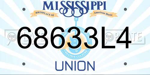68633L4 Mississippi License Plate