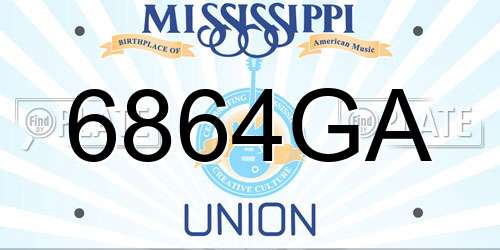 6864GA Mississippi License Plate