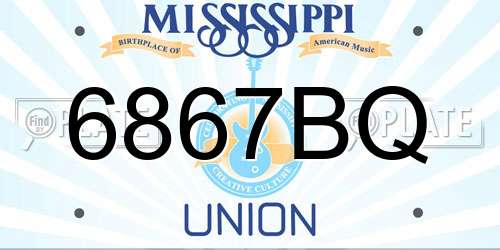 6867BQ Mississippi License Plate