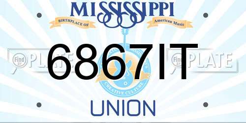 6867IT Mississippi License Plate