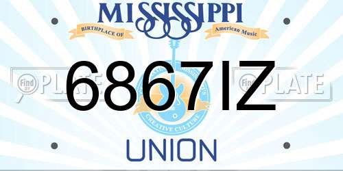 6867IZ Mississippi License Plate