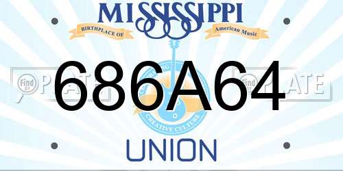 686A64 Mississippi License Plate