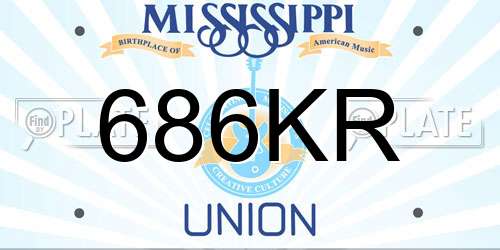 686KR Mississippi License Plate