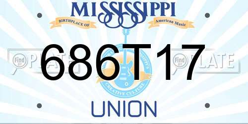 686T17 Mississippi License Plate